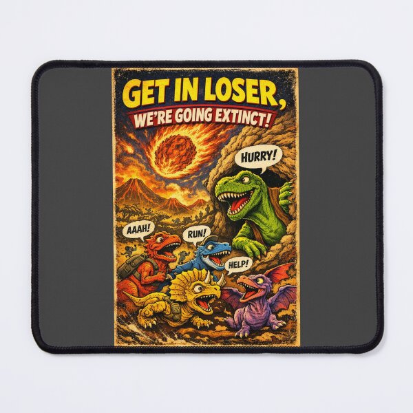 Item preview, Retro Dinosaur Extinction Comic Scene designed and sold by radiogalaxy.