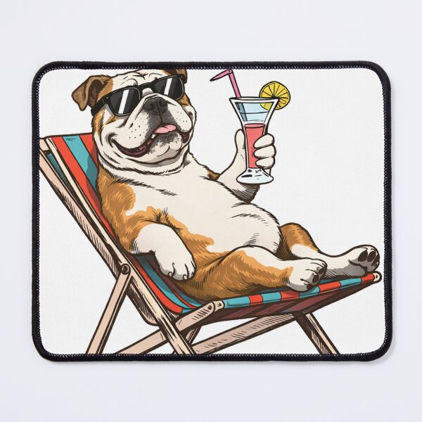 Item preview, English Bulldog Beach Vacation Vintage Summer designed and sold by HaydenMillepied.