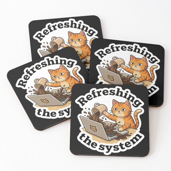 Item preview, Refreshing The System Funny Cat Coffee Design designed and sold by Cat Meme Fund.
