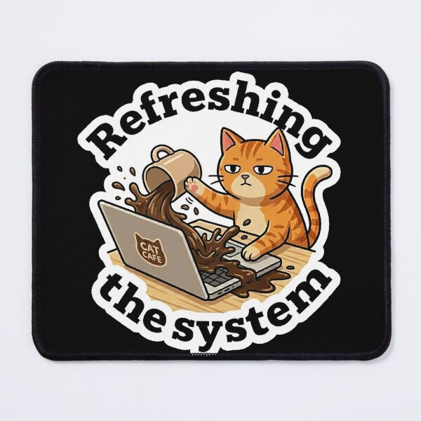Item preview, Refreshing The System Funny Cat Coffee Design designed and sold by Cat Meme Fund.