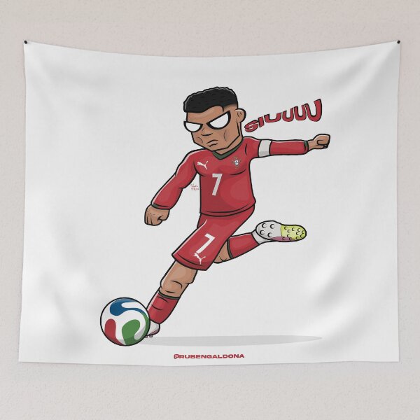 Aperçu de l'œuvre Dessin animé de Cristiano Ronaldo pour la Coupe du Monde 2026 créée et vendue par RubenGaldona.
