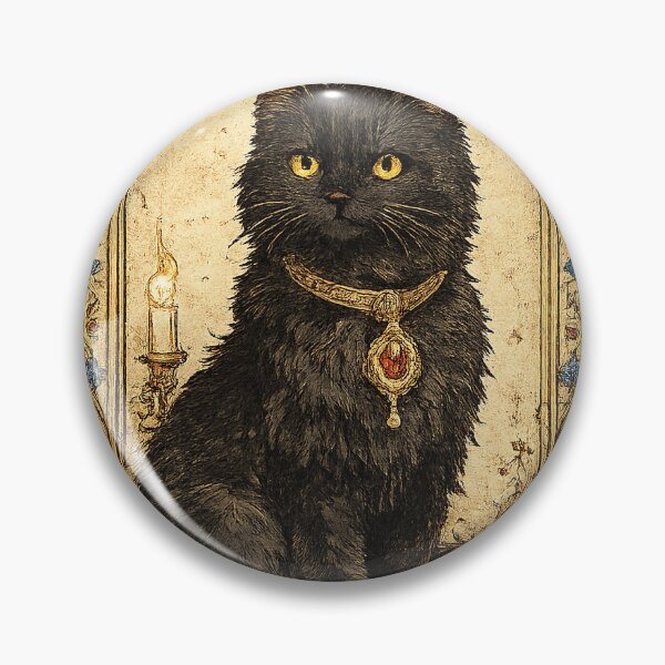 Item preview, Medieval Gothic Black Cat Illustration designed and sold by KlyvoraPrints.