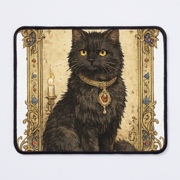 Item preview, Medieval Gothic Black Cat Illustration designed and sold by KlyvoraPrints.