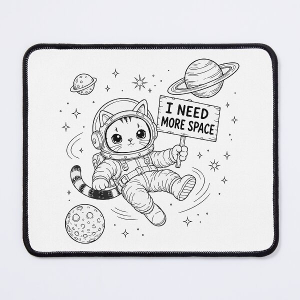 Item preview, I Need More Space Funny Cat Astronaut designed and sold by HandicraftArt.
