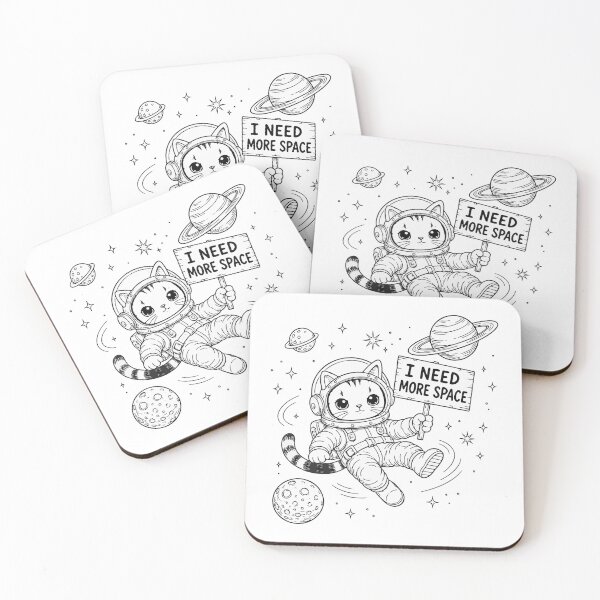 Item preview, I Need More Space Funny Cat Astronaut designed and sold by HandicraftArt.