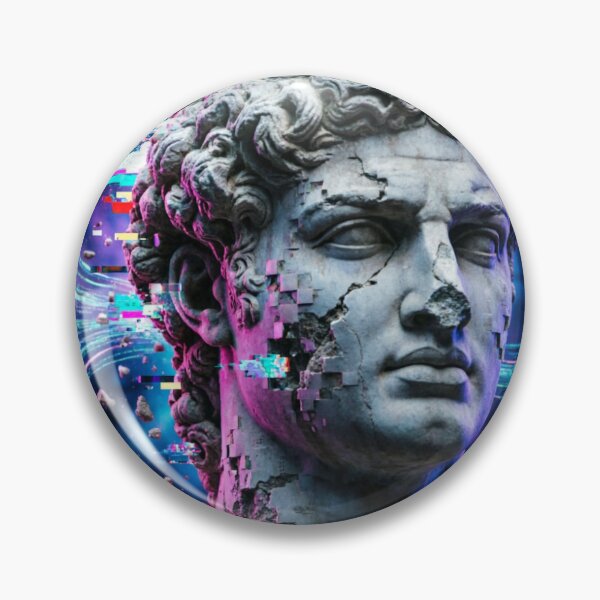 Item preview, Glitch God Ancient Statue Digital Art designed and sold by RawMindCo.