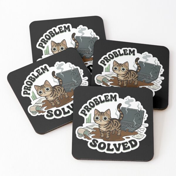 Item preview, Problem Solved Funny Cat Disaster Design designed and sold by Cat Meme Fund.