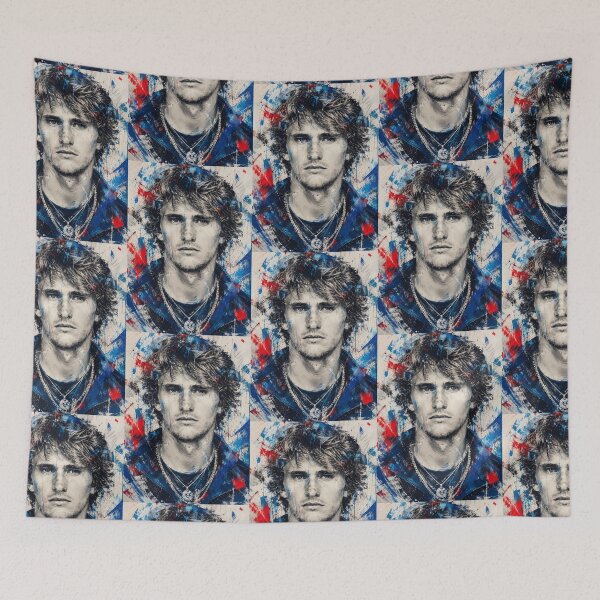 Item preview, Alexander Zverev Abstract Paint Splatter Fine Art Tennis Portrait designed and sold by Holy-Verse.