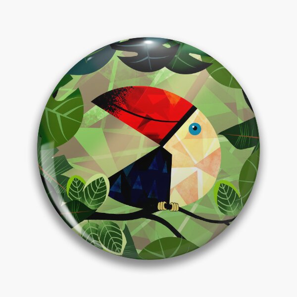 Item preview, Geometric Toucan in Jungle designed and sold by Andrew  Hitchen.