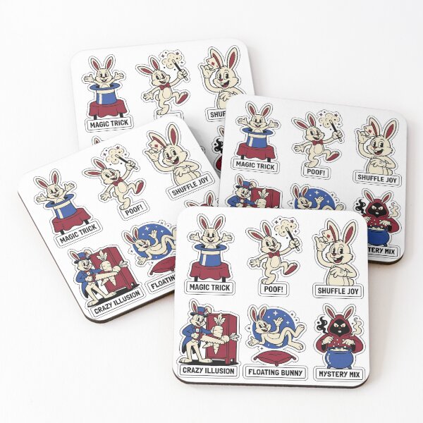 Item preview, Vintage Bunny Wizard Sticker Pack - Retro Magician & Illusion Puns designed and sold by SimpleP.