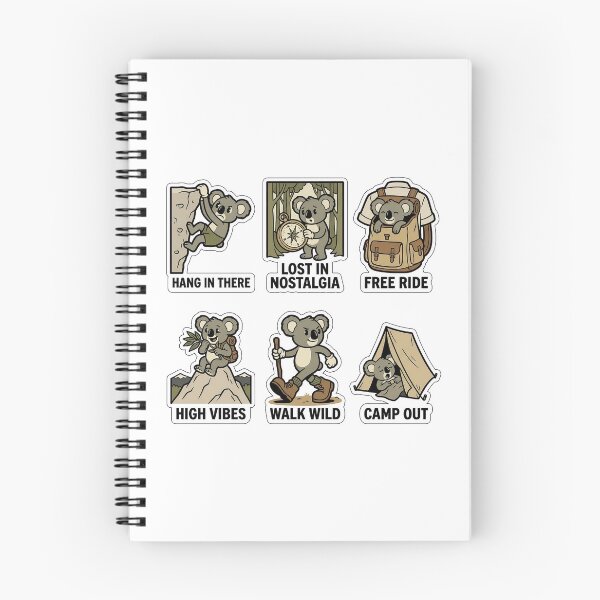Item preview, Retro Koala Hiking Sticker Pack - Vintage Mountain & Travel Puns designed and sold by SimpleP.