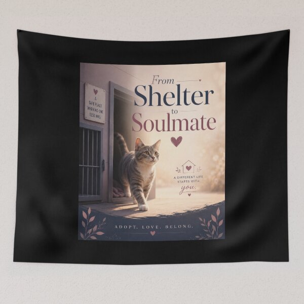 Item preview, From Shelter to Soulmate Rescue Cat Poster  designed and sold by Sketchlegacy.