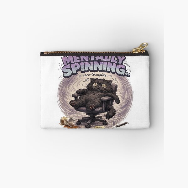 Item preview, Mentally Spinning Zero Thoughts Black Cat Meme designed and sold by UvooArt.