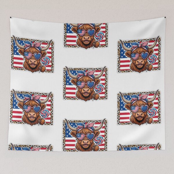 Item preview, American bull with lollipop- Independence day design designed and sold by RahRahsCreation.