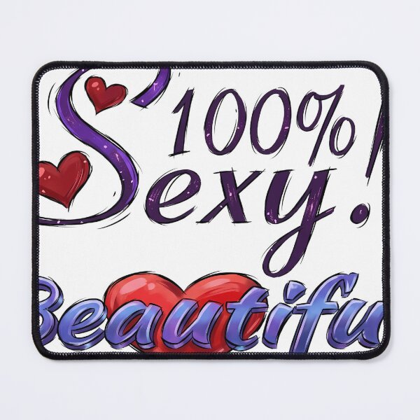 Item preview, 100% Sexy! Beautiful - Purple Glitter and Red Hearts Graphic Design designed and sold by Andruzito.