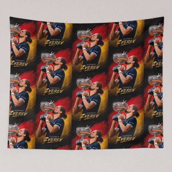 Item preview, Alexander Zverev Roland Garros Trophy Victory German Flag Poster designed and sold by Holy-Verse.