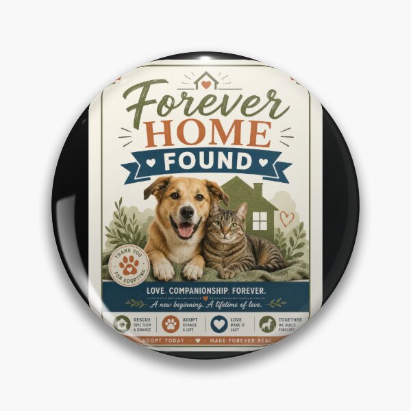 Item preview, Forever Home Found Pet Adoption Poster  designed and sold by Sketchlegacy.