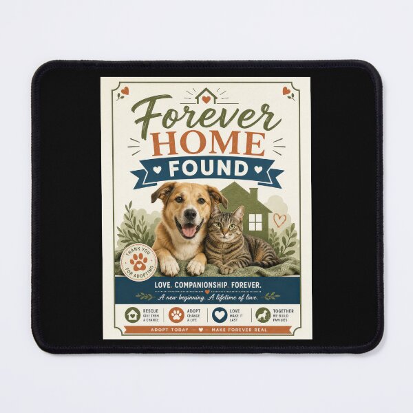 Item preview, Forever Home Found Pet Adoption Poster  designed and sold by Sketchlegacy.