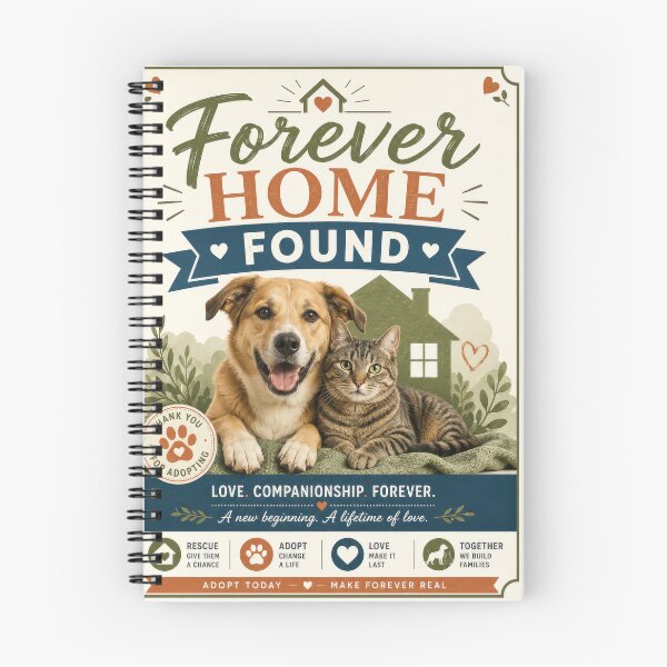 Item preview, Forever Home Found Pet Adoption Poster  designed and sold by Sketchlegacy.