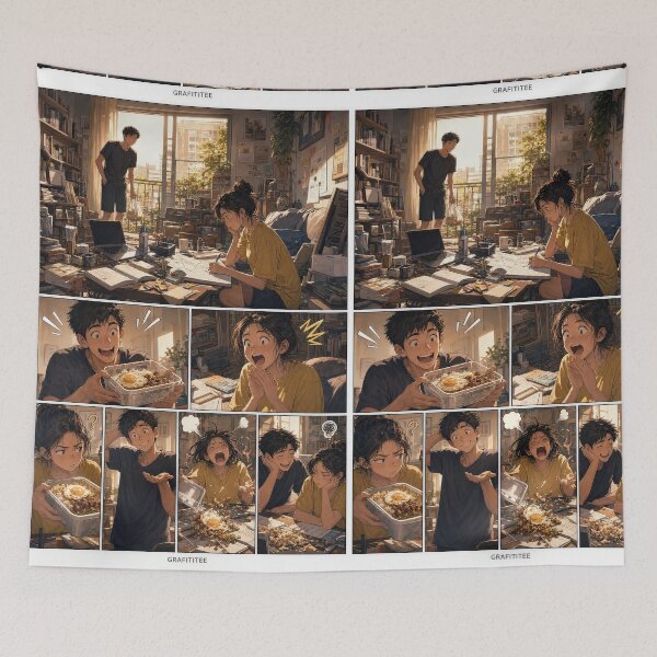 Item preview, Student Life Cozy Reading Room Comic Print designed and sold by Grafititee.