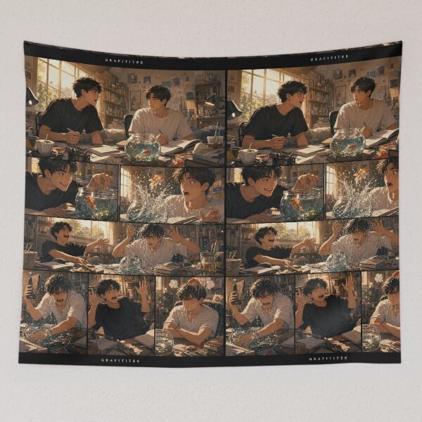 Item preview, Student Life Cozy Reading Room Comic Print designed and sold by Grafititee.