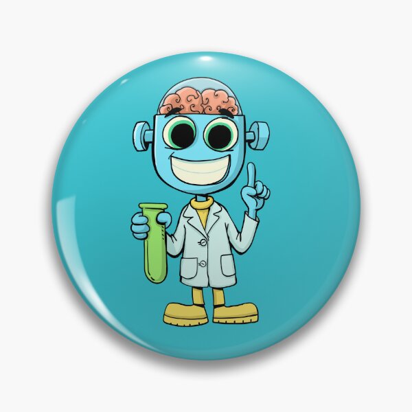 Item preview, robot scientist with a super brain is holding a test tube designed and sold by duxpavlic.