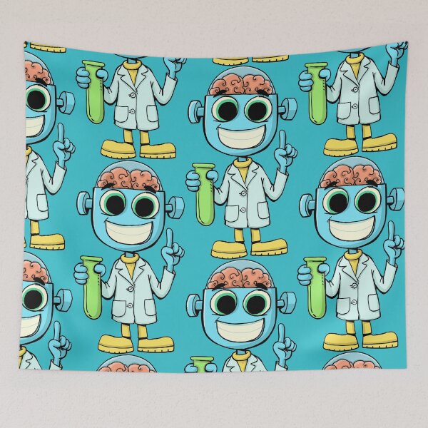 Item preview, robot scientist with a super brain is holding a test tube designed and sold by duxpavlic.