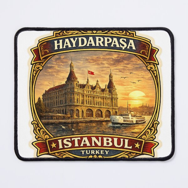 Item preview, Haydarpasa Station Istanbul Vintage Travel Badge Sticker | Turkey Landmark Souvenir designed and sold by DreamPaw Studio.