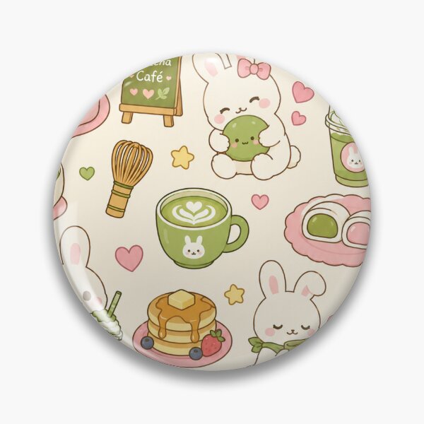 Item preview, Bunny Matcha Pancake Kawaii Pattern designed and sold by Soft Berry Studio.