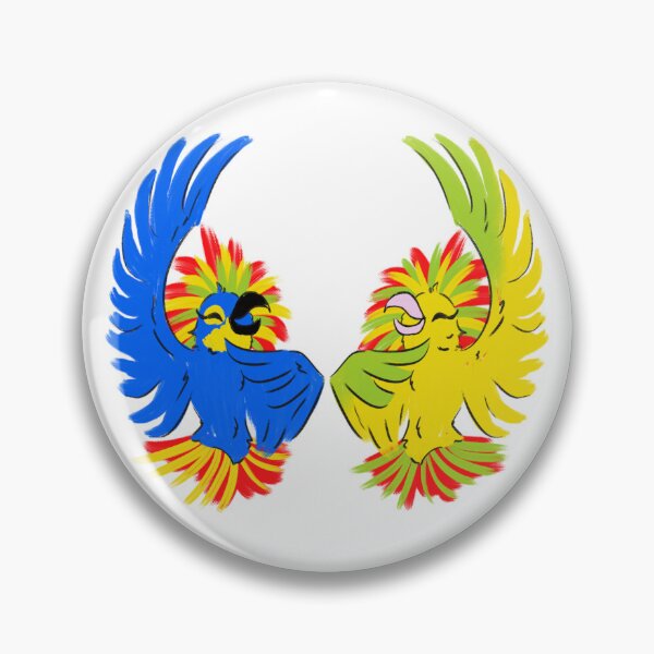 Item preview, Colorful Tropical Parrot Duo Illustration designed and sold by DailyDoodlesBySumbul.