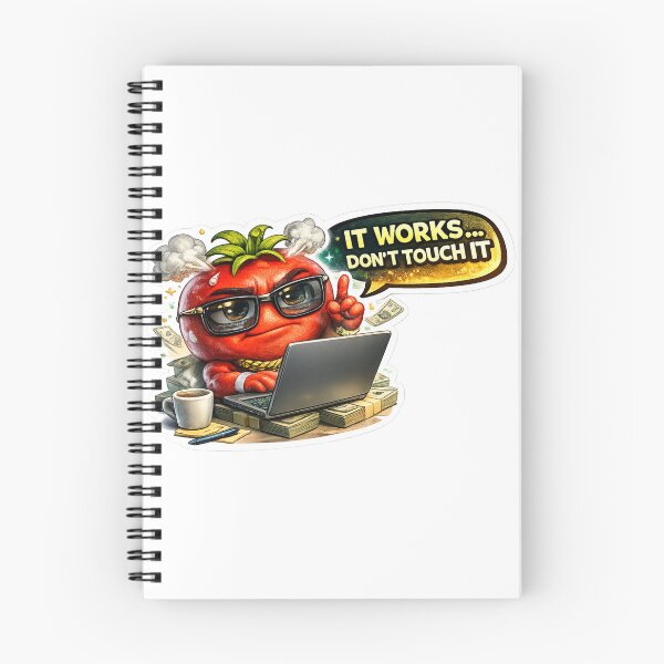 Item preview, TITLE: Funny Tomato Character It Works Don't Touch It Programmer Sticker designed and sold by Bhinfy.