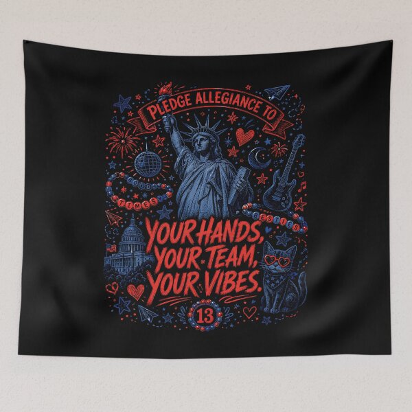 Item preview, Pledge Allegiance To Your Ha.nds Your Team Your Vibes Shirt, Patriotic Music Lover 4th of July designed and sold by THREE LITTLE BEANS.