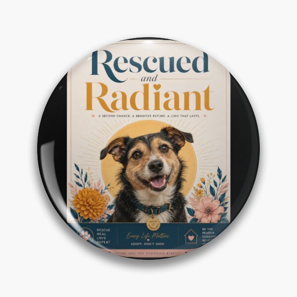 Item preview, Rescued and Radiant Rescue Dog Poster designed and sold by Sketchlegacy.