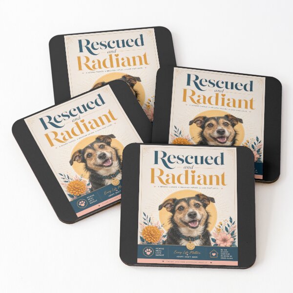Item preview, Rescued and Radiant Rescue Dog Poster designed and sold by Sketchlegacy.