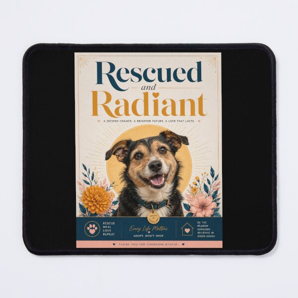 Item preview, Rescued and Radiant Rescue Dog Poster designed and sold by Sketchlegacy.