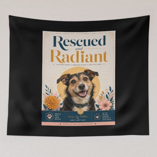 Item preview, Rescued and Radiant Rescue Dog Poster designed and sold by Sketchlegacy.