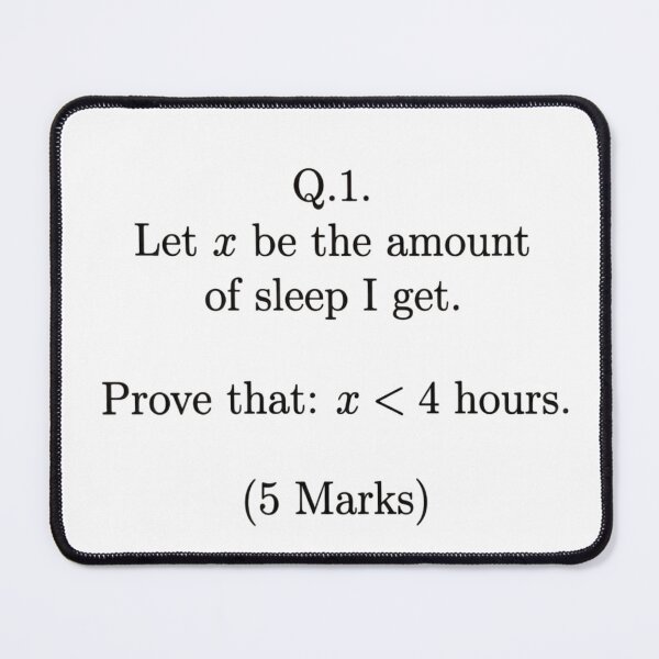 Item preview, Q.1 Let x be the amount of sleep I get - Funny Engineering Math Student Humor Main Tag designed and sold by LOTE3.