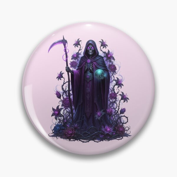 Item preview, La Santa Muerte Purple Roses Violet Illustration designed and sold by Exquisite Design Studio „Paculówka”.