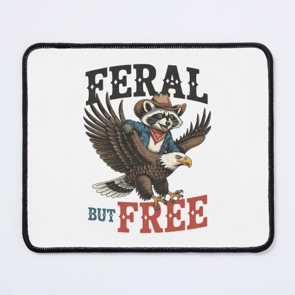 Item preview, Feral but Free Funny Raccoon on Bald Eagle designed and sold by emilypigou.