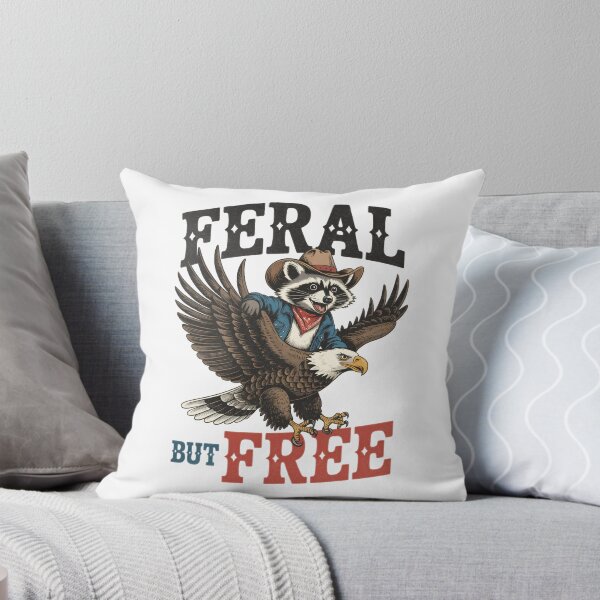 Item preview, Feral but Free Funny Raccoon on Bald Eagle designed and sold by emilypigou.