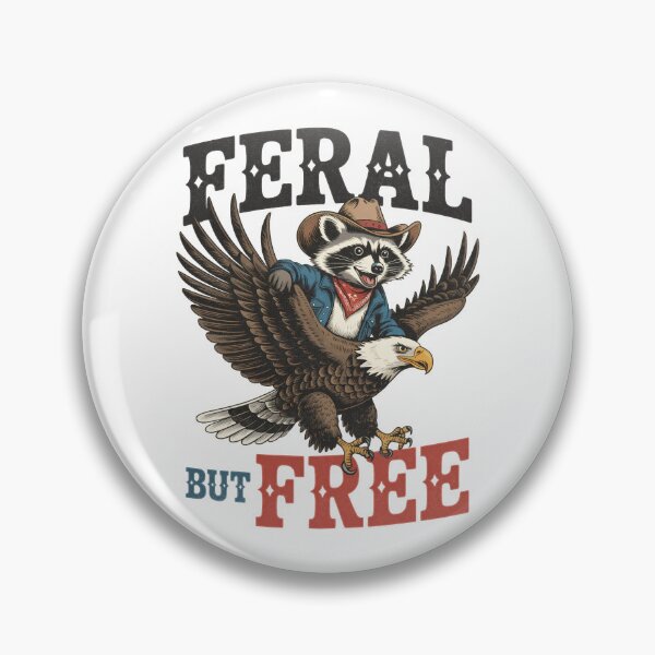 Item preview, Feral but Free Funny Raccoon on Bald Eagle designed and sold by emilypigou.