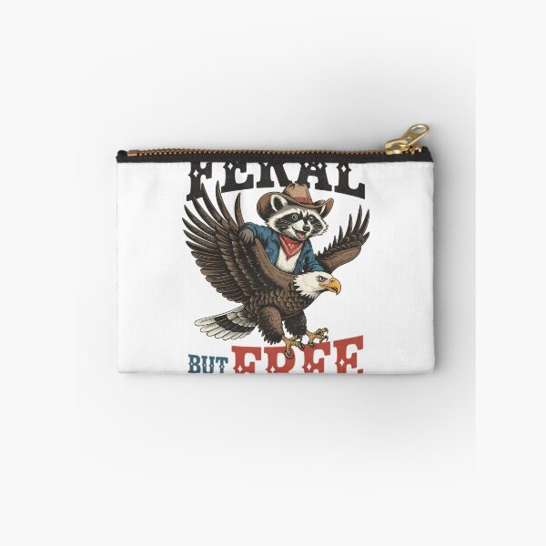 Item preview, Feral but Free Funny Raccoon on Bald Eagle designed and sold by emilypigou.