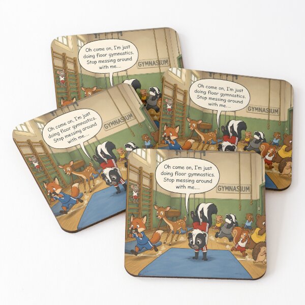 Item preview, Floor Gymnastics – Funny Skunk Gymnastics Design designed and sold by TJQsAnimals.