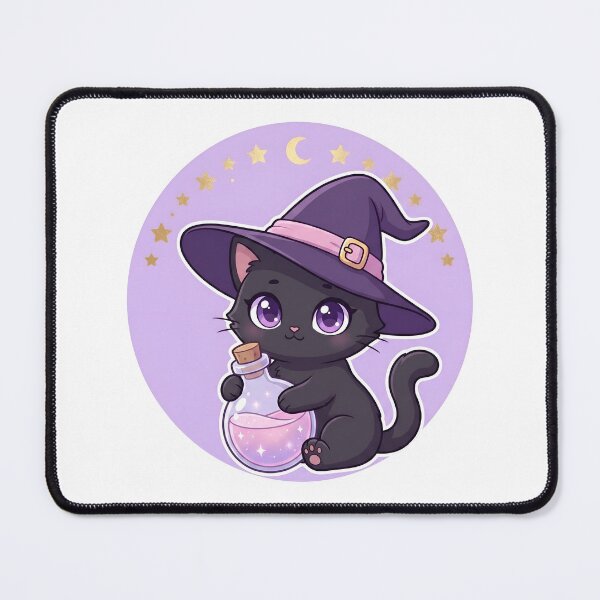 Item preview, Cute Witch Cat - Kawaii Magical Kitten with Potion designed and sold by CaliLuminos.