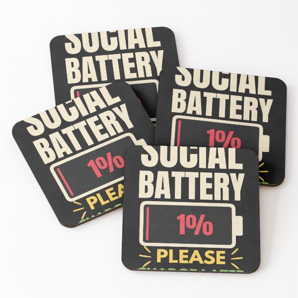 Item preview, Social Battery 1% Please Charge Later Funny Introvert T-Shirt designed and sold by Uvclick.