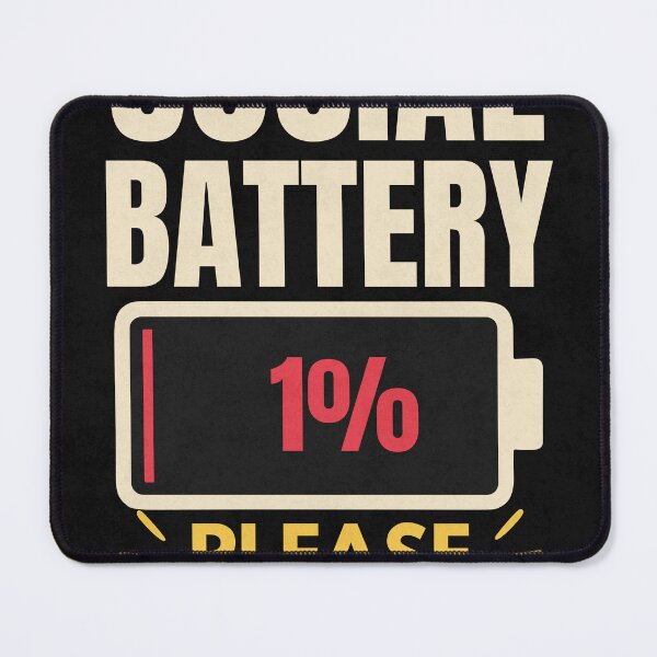 Item preview, Social Battery 1% Please Charge Later Funny Introvert T-Shirt designed and sold by Uvclick.