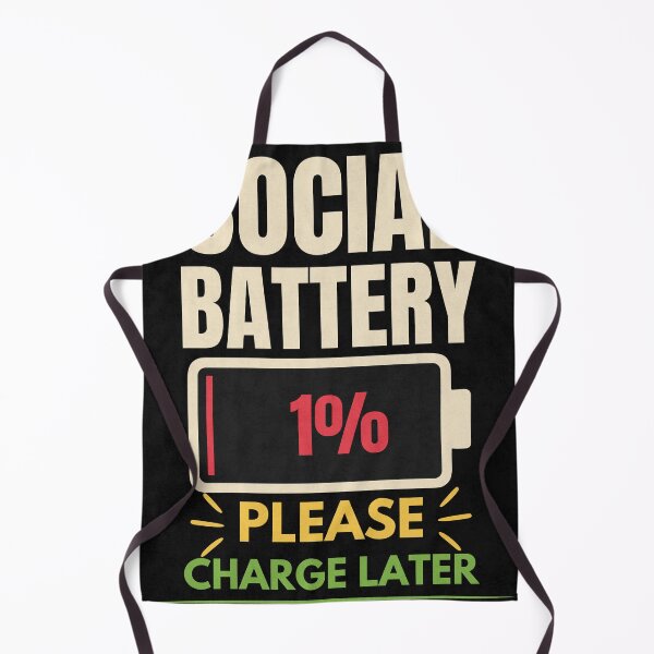 Item preview, Social Battery 1% Please Charge Later Funny Introvert T-Shirt designed and sold by Uvclick.
