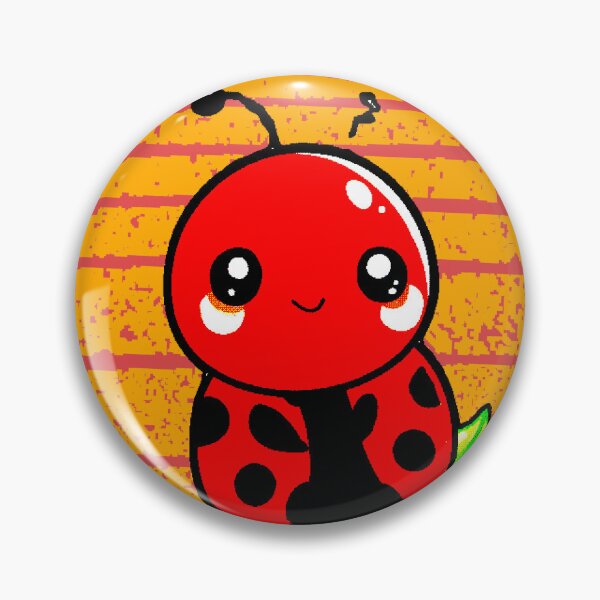 Item preview, Kawaii Ladybug Waving Red Leaf Cute Good Luck designed and sold by AstronautMerch.