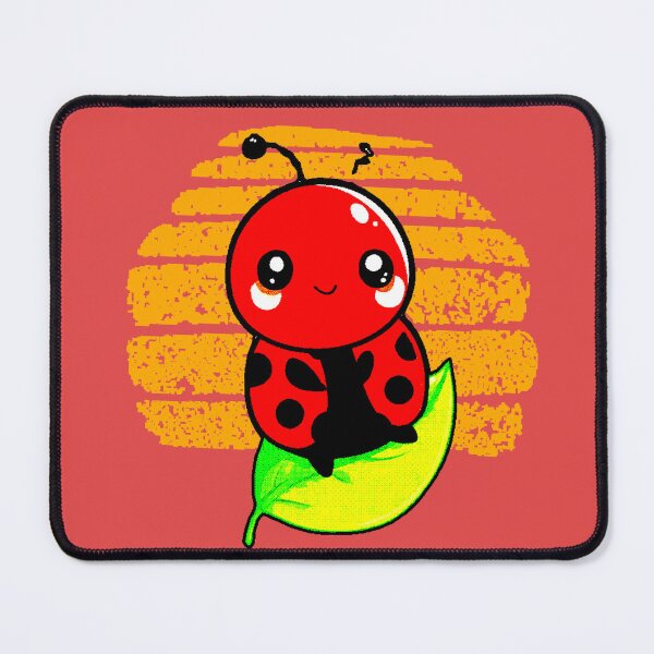 Item preview, Kawaii Ladybug Waving Red Leaf Cute Good Luck designed and sold by AstronautMerch.