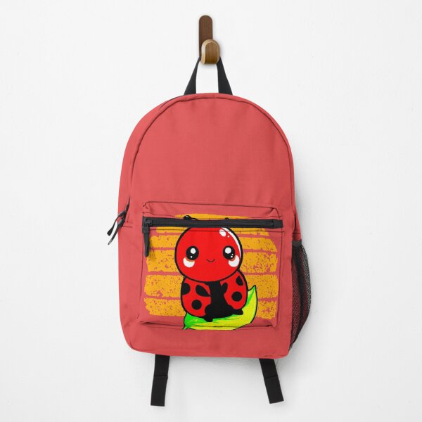 Item preview, Kawaii Ladybug Waving Red Leaf Cute Good Luck designed and sold by AstronautMerch.